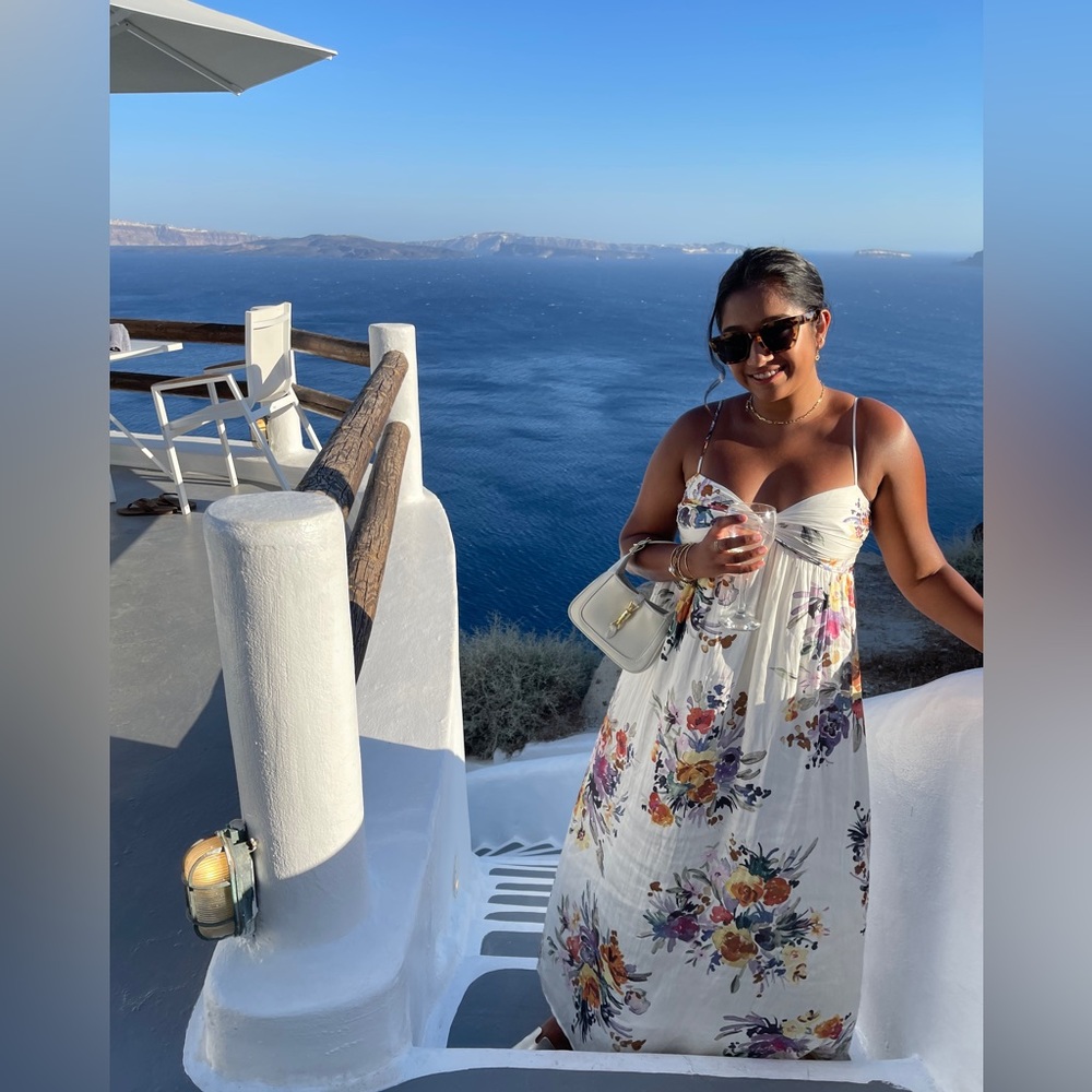 Floral Silk Maxi Dress